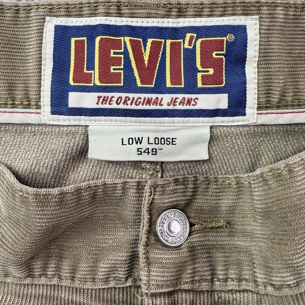Levis 549 Corduroy Pants Mens 42x32 Brown Tan Low Loose Straight Leg‎ Casual - Picture 3 of 16